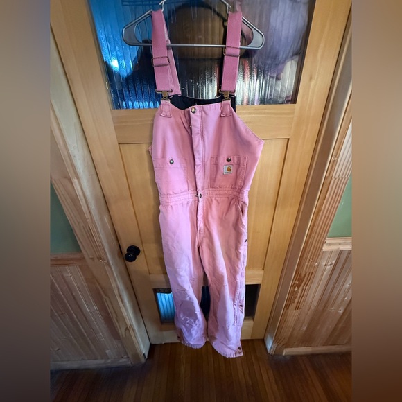 Carhartt Pants - Carhartt Insulated Overalls Bibs Womens WR027 PKR Pink Rose 6x32 Double Knee